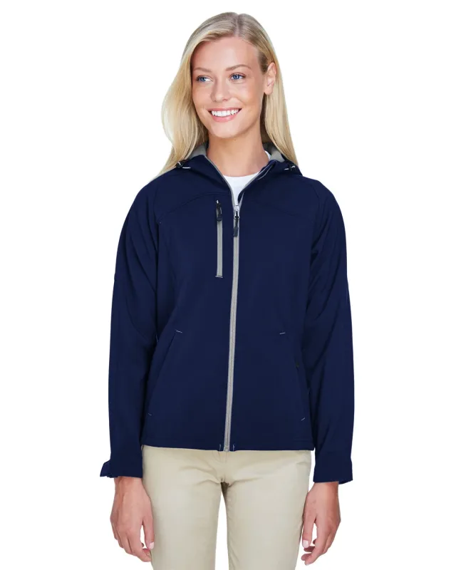 North End Ladies' Prospect Two-Layer Fleece Bonded Soft Shell Hooded Jacket — view 11