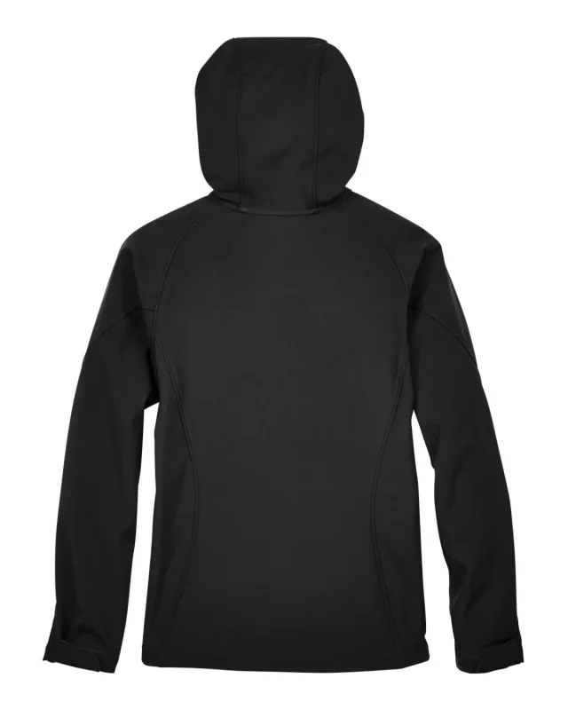 North End Ladies' Prospect Two-Layer Fleece Bonded Soft Shell Hooded Jacket — view 2