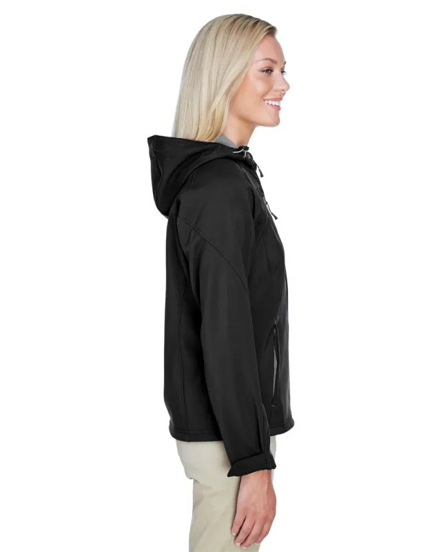North End Ladies' Prospect Two-Layer Fleece Bonded Soft Shell Hooded Jacket — view 7