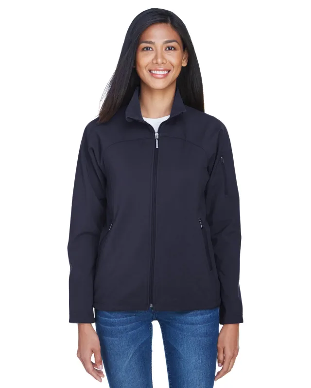 North End Ladies' Three-Layer Fleece Bonded Performance Soft Shell Jacket — view 10