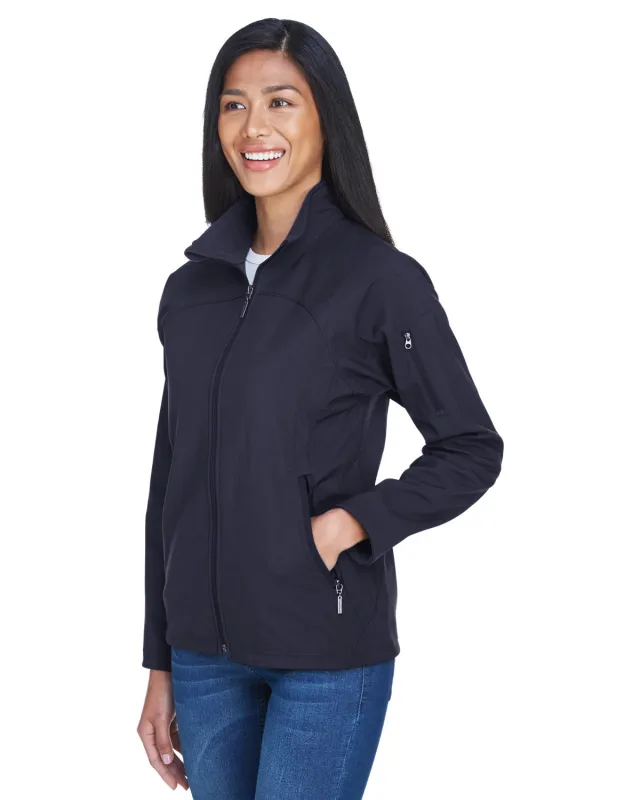 North End Ladies' Three-Layer Fleece Bonded Performance Soft Shell Jacket — view 11
