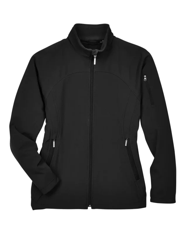 North End Ladies' Three-Layer Fleece Bonded Performance Soft Shell Jacket — view 3