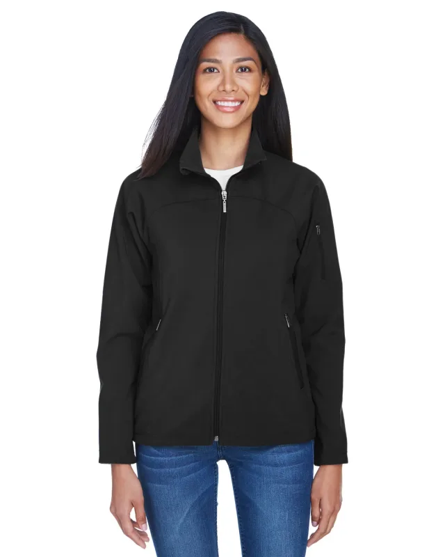North End Ladies' Three-Layer Fleece Bonded Performance Soft Shell Jacket — view 4