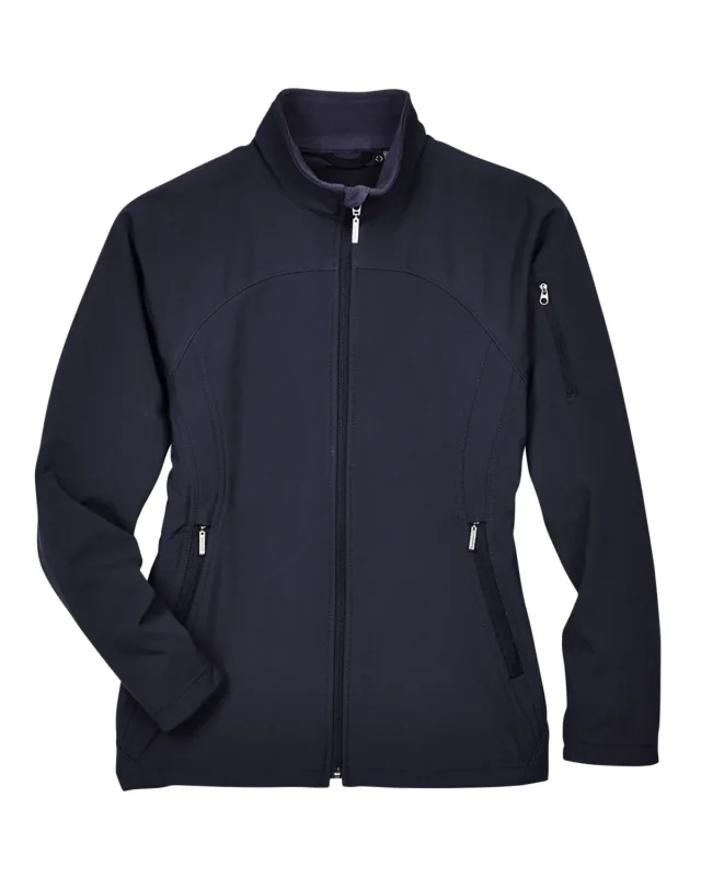 North End Ladies' Three-Layer Fleece Bonded Performance Soft Shell Jacket — view 9