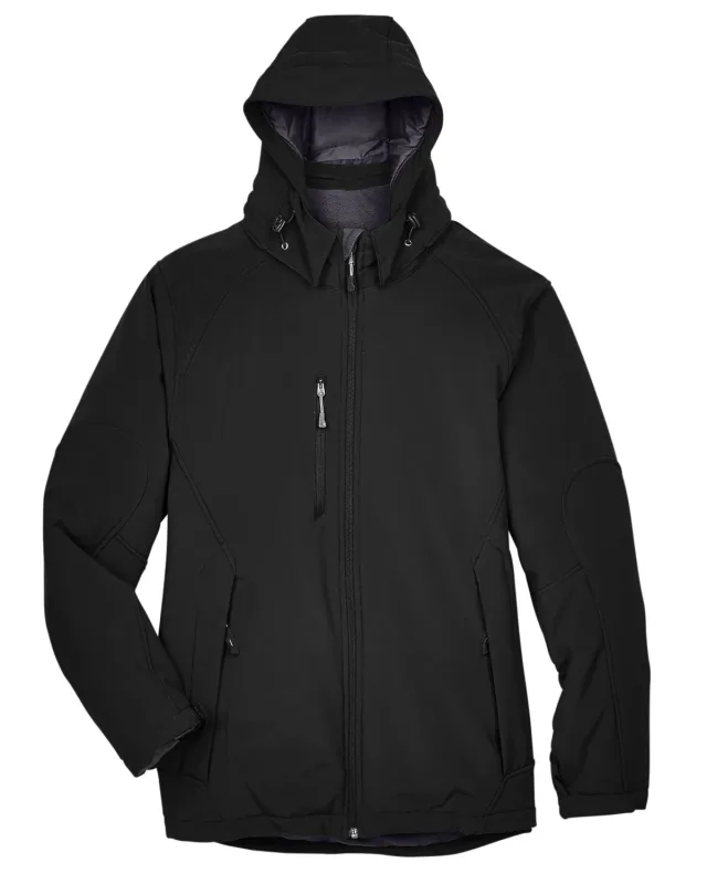 North End Men's Glacier Insulated Three-Layer Fleece Bonded Soft Shell Jacket with Detachable Hood — view 3