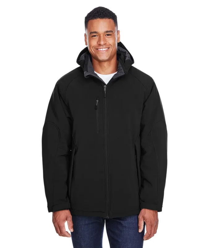 North End Men's Glacier Insulated Three-Layer Fleece Bonded Soft Shell Jacket with Detachable Hood — view 4