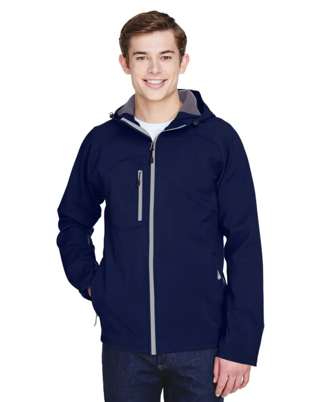 North End Men's Prospect Two-Layer Fleece Bonded Soft Shell Hooded Jacket — view 10