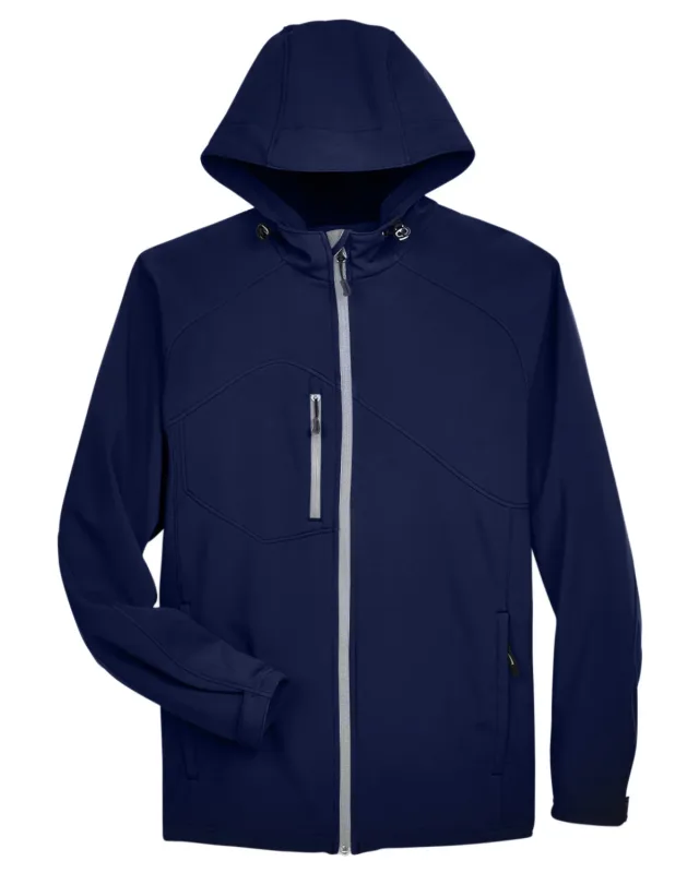 North End Men's Prospect Two-Layer Fleece Bonded Soft Shell Hooded Jacket — view 9