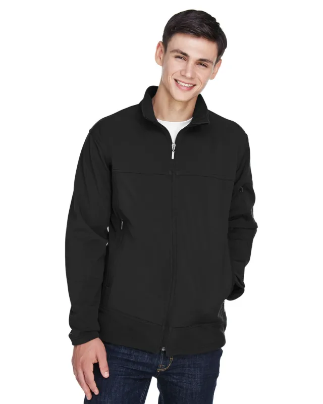 North End Men's Three-Layer Fleece Bonded Performance Soft Shell Jacket — view 4