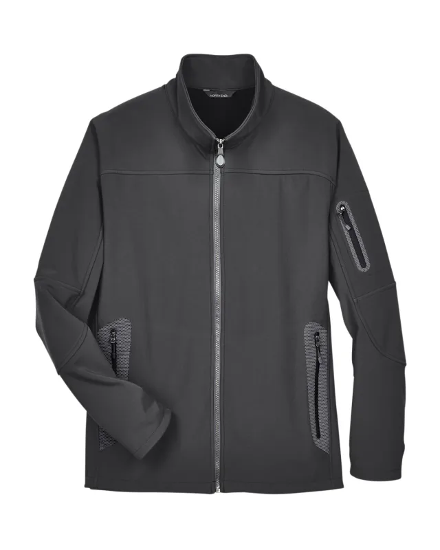 North End Men's Three-Layer Fleece Bonded Soft Shell Technical Jacket — view 3