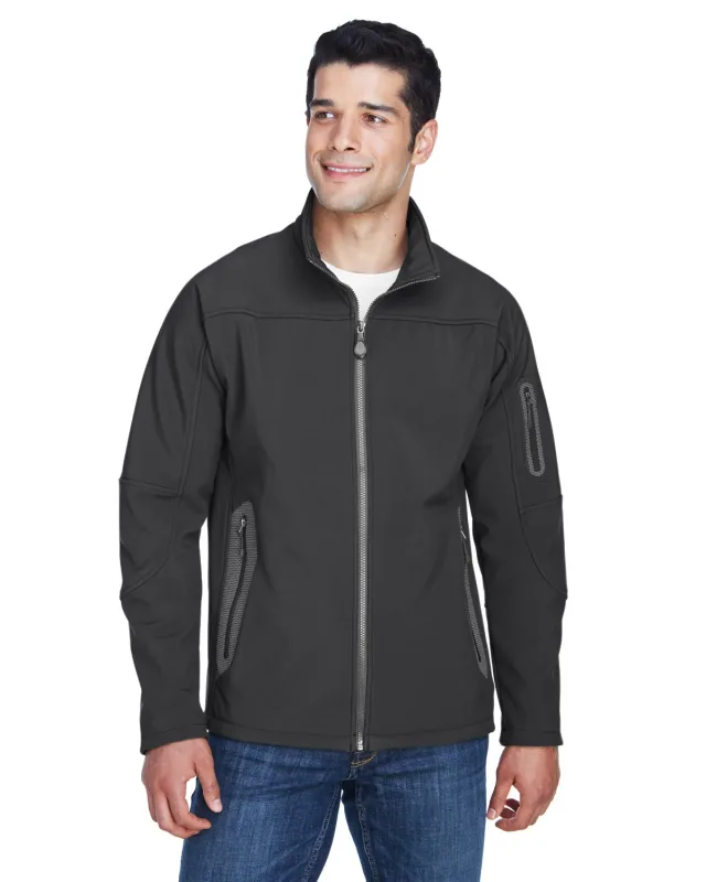 North End Men's Three-Layer Fleece Bonded Soft Shell Technical Jacket — view 4