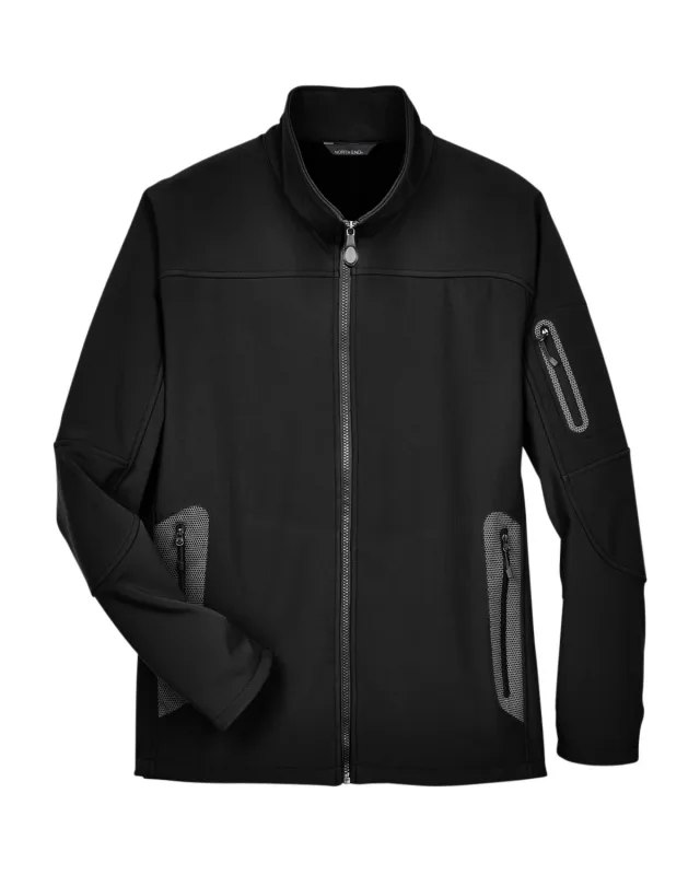 North End Men's Three-Layer Fleece Bonded Soft Shell Technical Jacket — view 9