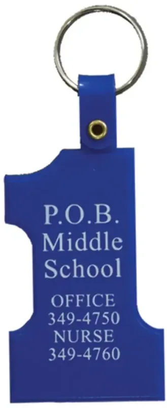 Customizable Number One Shaped Key Tag — view 8