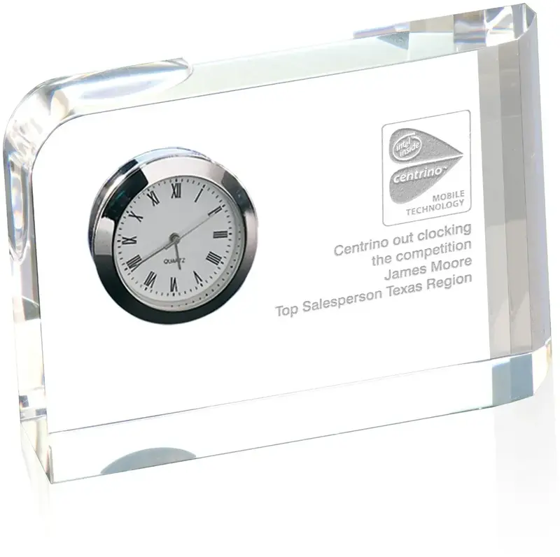 Custom Opal Quartz Clock - Elegant Crystal Freestanding Timepiece