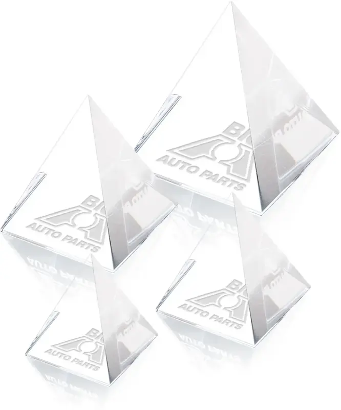 Custom Crystal Logo Pyramid Award