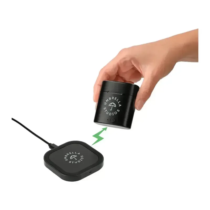 Personalized Oros Auto-Pair Earbuds with Wireless Charging Pad Kit
