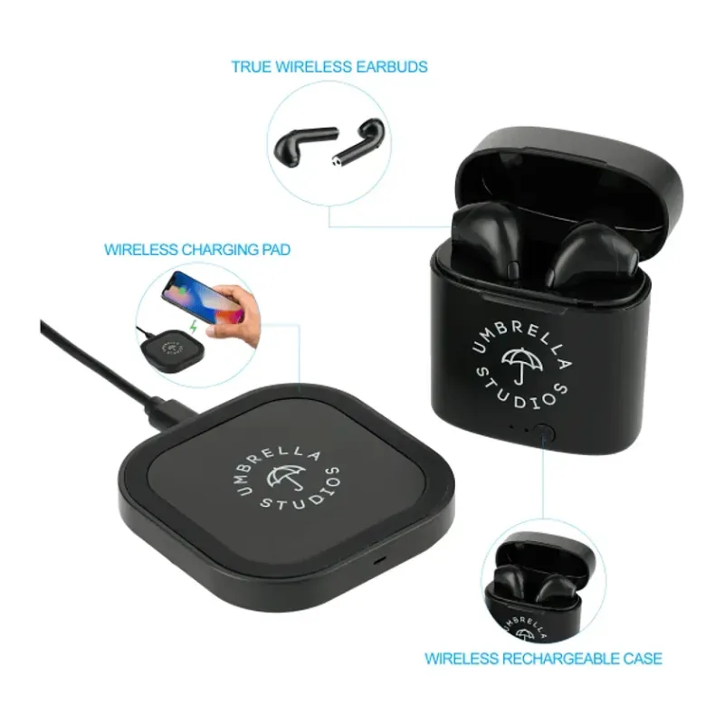 Personalized Oros Auto-Pair Earbuds with Wireless Charging Pad Kit — view 6