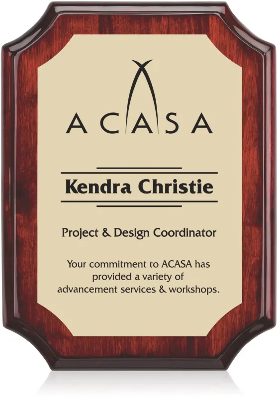 Rosewood & Gold Custom Plaque - High Gloss Finish — view 2
