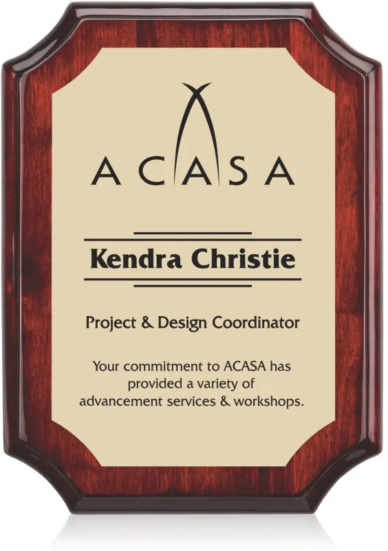 Rosewood & Gold Custom Plaque - High Gloss Finish — view 4