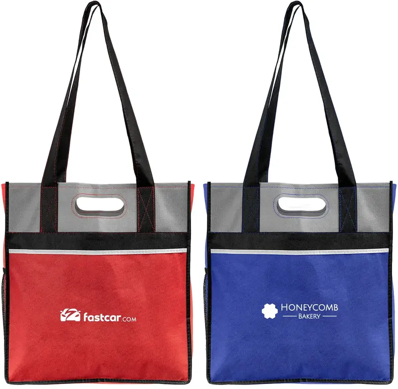 Quad-Handle Non-Woven Shopping Tote Bag