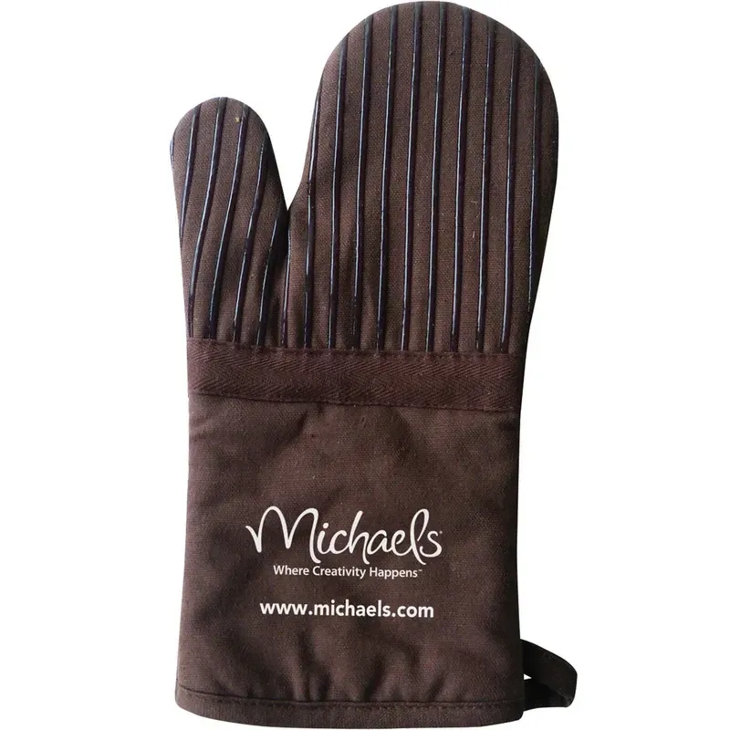 Oven Mitt with Silicone Stripes