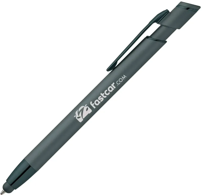 Pacific Softy Monochrome Metallic Pen w/ Stylus — view 3