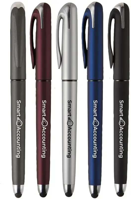Personalized Velvet-Touch Gel Pen with Stylus