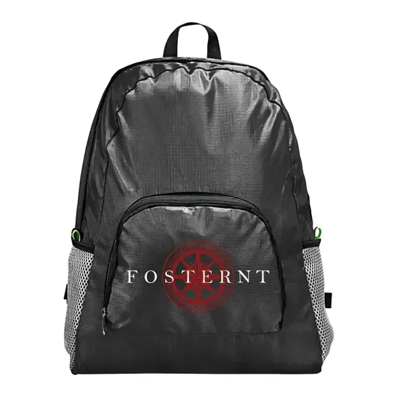 Custom Foldable Backpack with Zipper Compartments