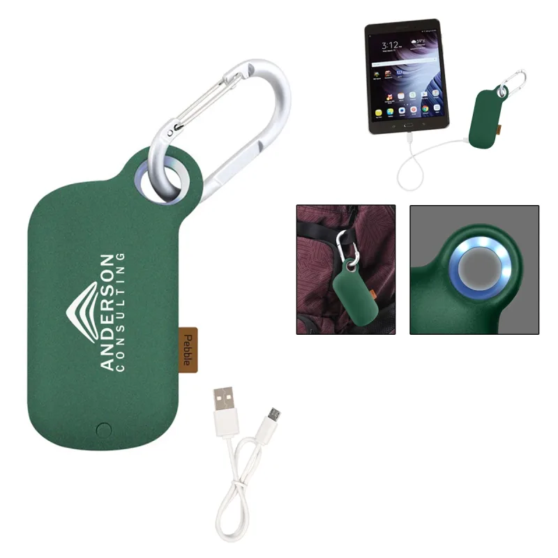 Imprinted Pebble Carabiner Power Bank — view 2