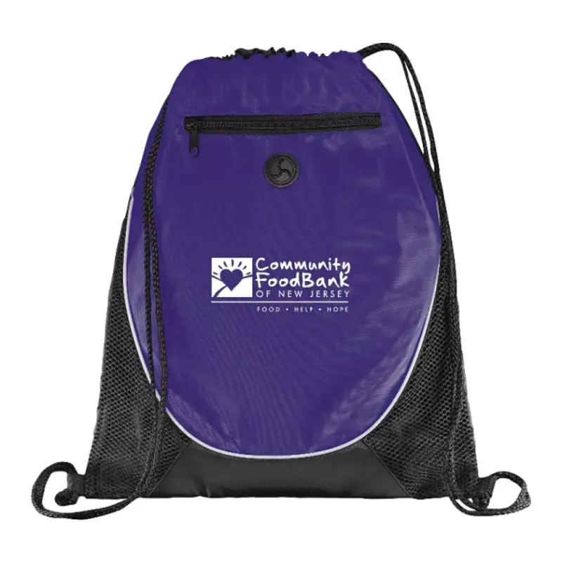 Custom Peek Drawstring Bag with Earbud Port — view 3