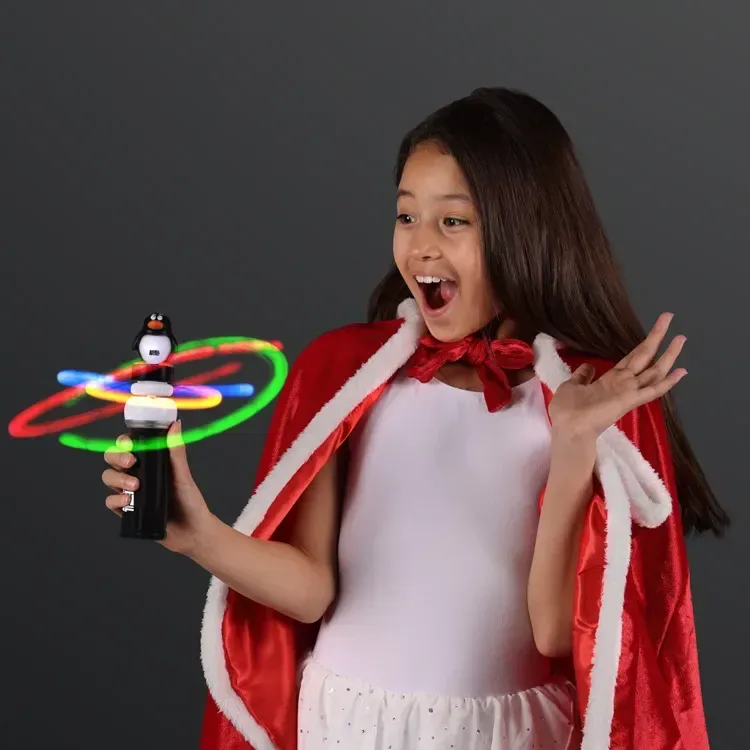 Penguin Toy Orbiting LEDs Spinning Light Wands — view 3