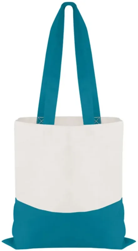 Personalized Flat Tote with Colored Accent Handles — view 4