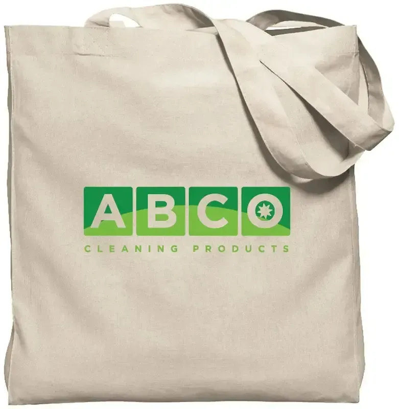 Personalized Natural Gusseted Economy Tote with Sturdy Elongated Self Handles