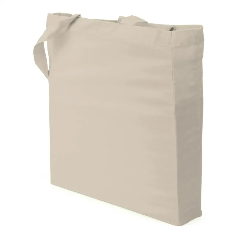 Personalized Natural Gusseted Economy Tote with Sturdy Elongated Self Handles — view 2