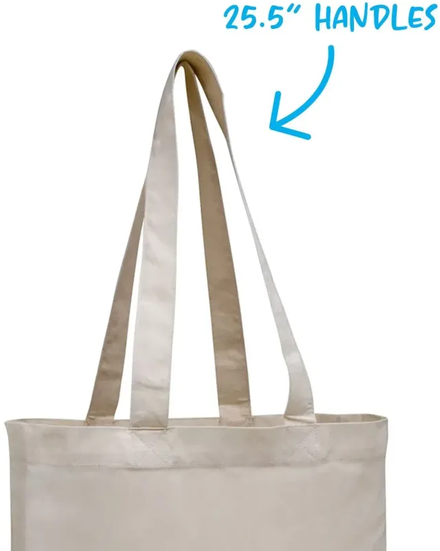 Personalized Organic Gusseted Tote with 25.5" Handles — view 2