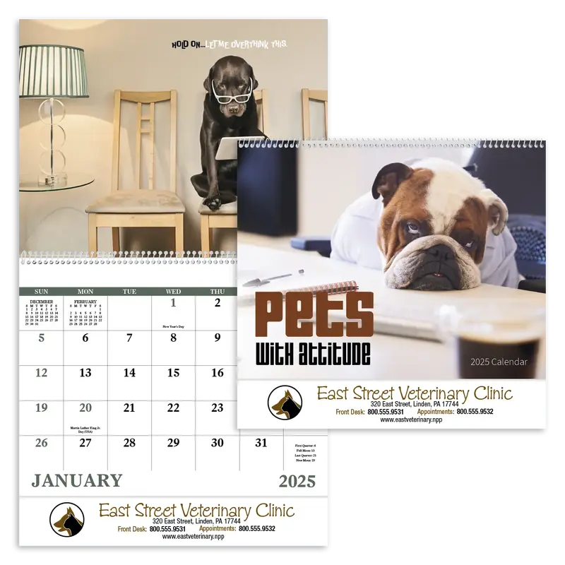 Pets with Attitude - Spiral Calendar