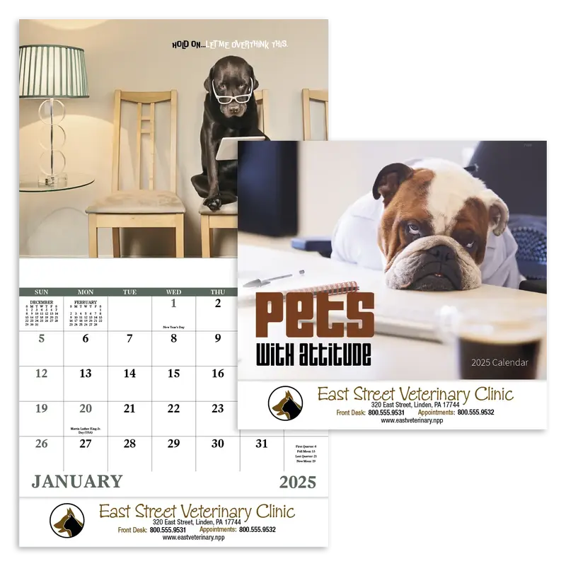 Pets with Attitude - Stapled Calendar