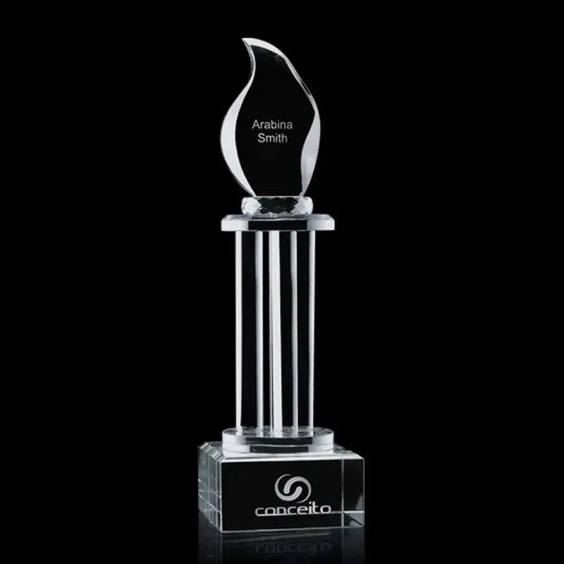 Custom Pinto Flame Optical Award- Customizable for Employee Recognition and Distinction