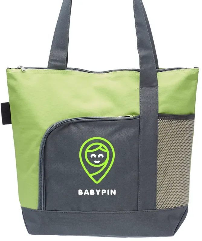 Custom Pioneer Two-tone Tote Bags with 2 Color Imprint — view 7