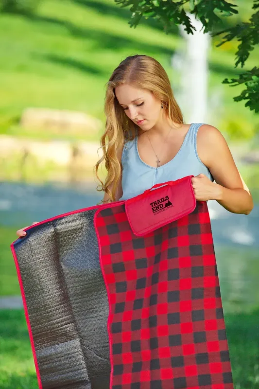 Custom Embroidered Barrel Fleece Picnic Blanket — view 11