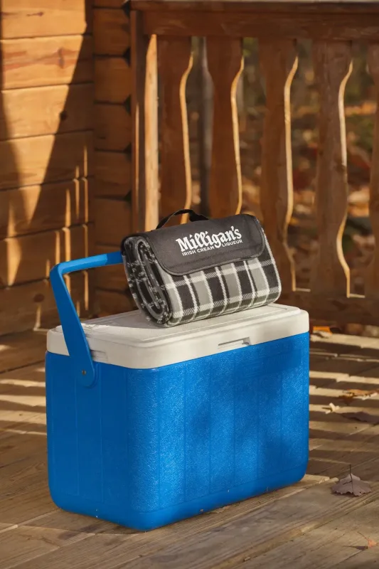 Custom Embroidered Barrel Fleece Picnic Blanket — view 5