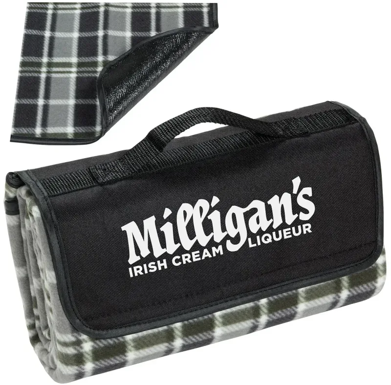 Custom Embroidered Barrel Fleece Picnic Blanket — view 6