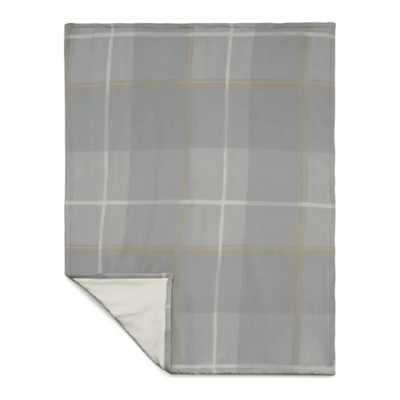 Custom Embroidered Plaid Fleece Sherpa Blanket - 50" x 60" — view 14