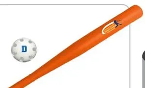 Plastic Bat w/Imprinted Ball