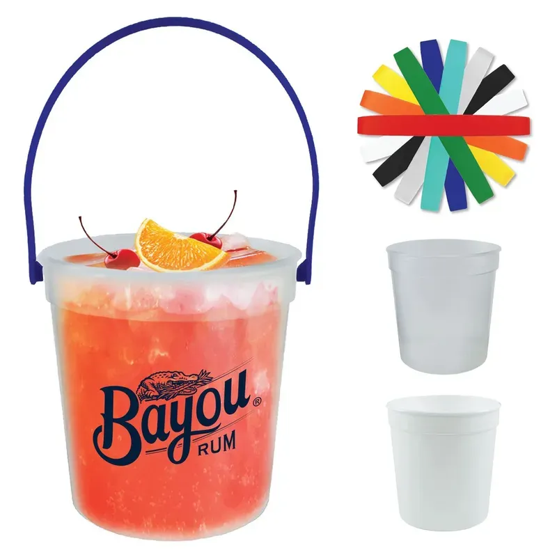 Plastic Rum Bucket w/ Mix and Match Handle (32 oz)