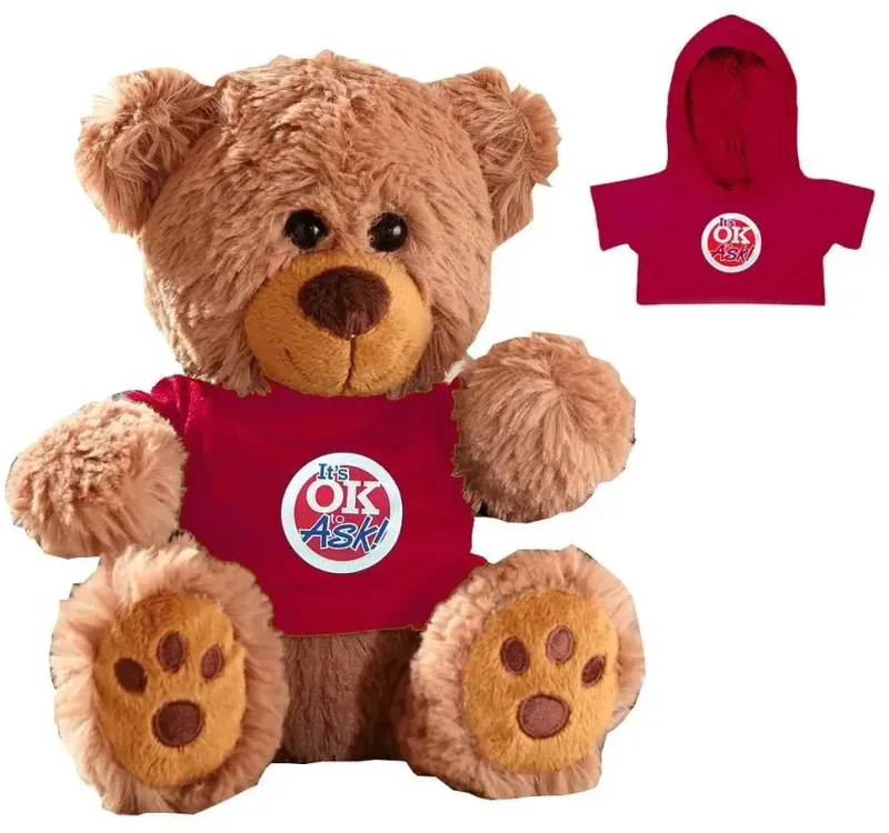Plush Bear w/ Embroidered Paws and Hoodie — view 3