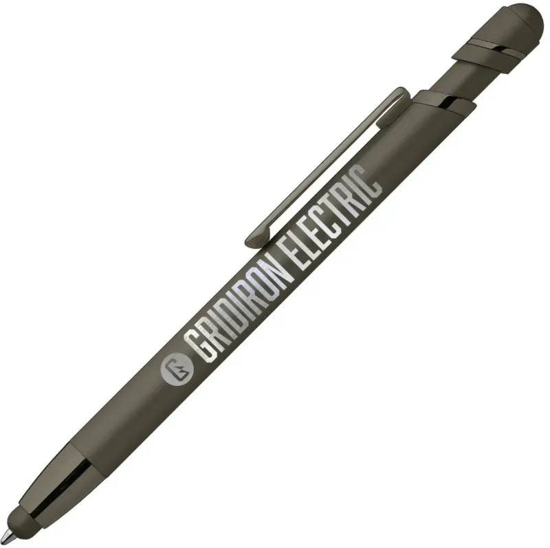 Custom Pluto Softy Metallic Pen with Stylus — view 2