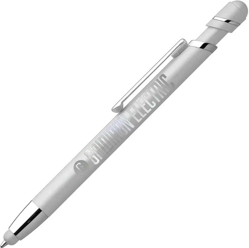 Custom Pluto Softy Metallic Pen with Stylus — view 3