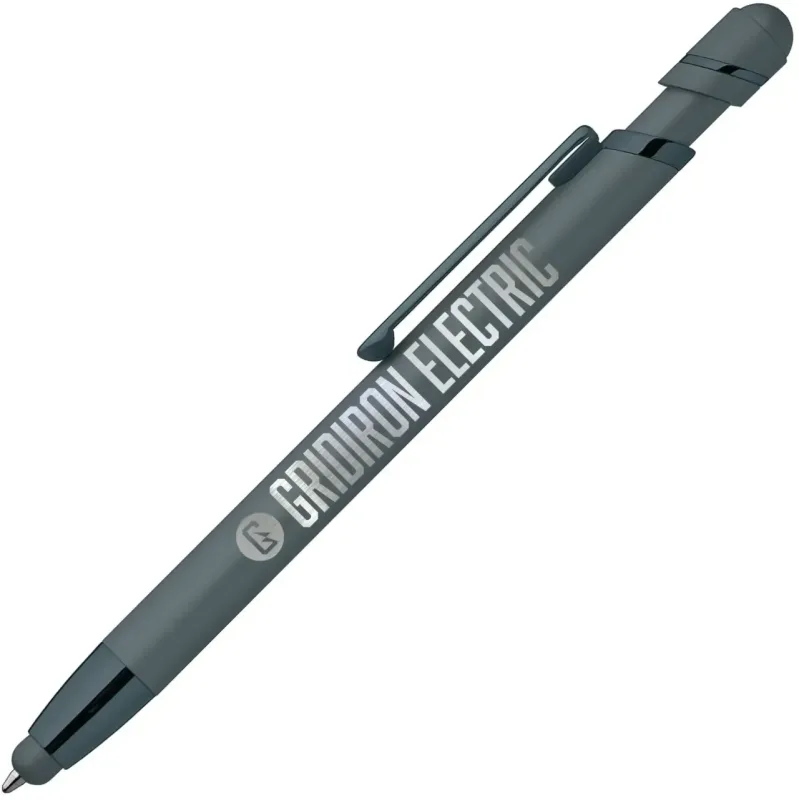 Custom Pluto Softy Metallic Pen with Stylus — view 4