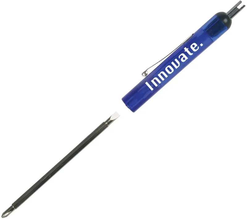 Custom Pocket Screwdriver - Reversible #3-4 Flat Tip #0 Phillips Blade w/Valve Stem Top — view 14